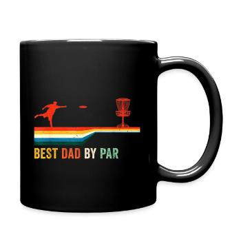 Best Dad By Par Disc Golf Golfing Golfer Gift Disk - Full Colour Mug - black - Right
