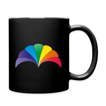 Regenbogen Muschelbogen - Tasse einfarbig - Schwarz - Rechts