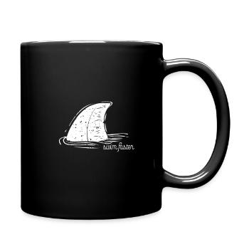 Swim Faster Shark Fin Shark Shark Animal Animal - Full Colour Mug - black - Right