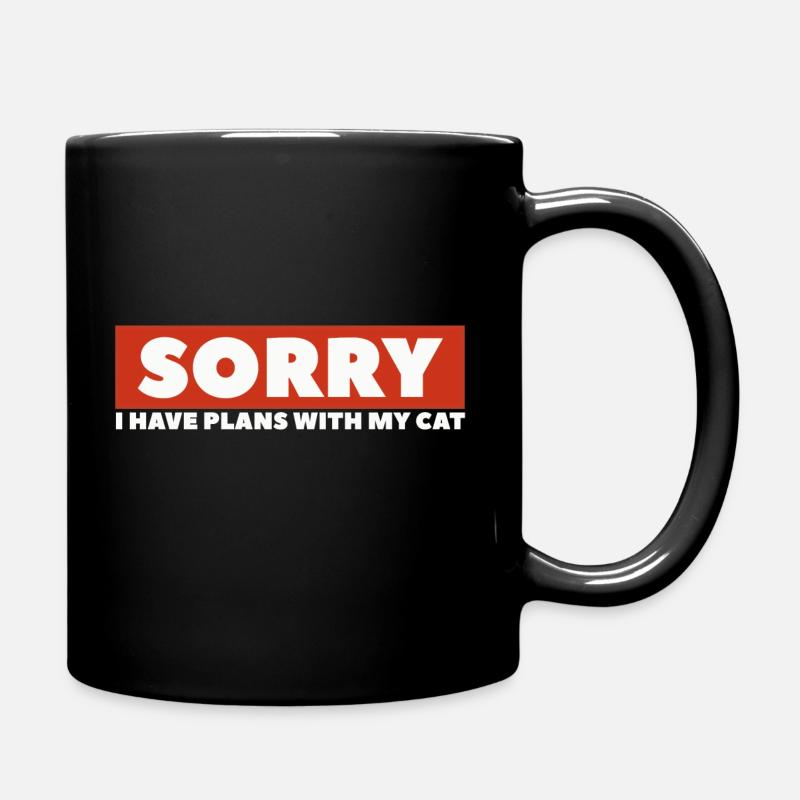 Chat/ Chat / Drôle de parole de chat - Mug uni - noir