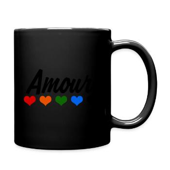 Liebe Valentinstag - Tasse einfarbig - Schwarz - Rechts