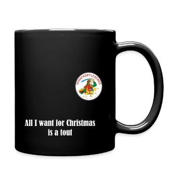 Weihnachtswunsch Schafkopf - Tasse einfarbig - Schwarz - Rechts