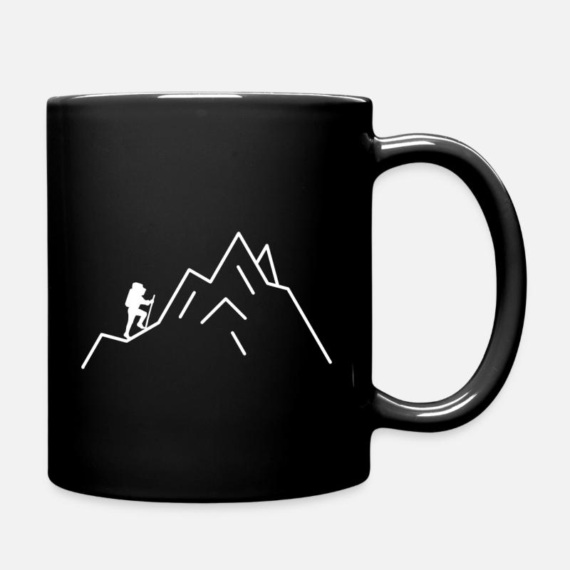 Bergsteigen oder Wandern gehen für Wanderer - Tasse einfarbig - Schwarz