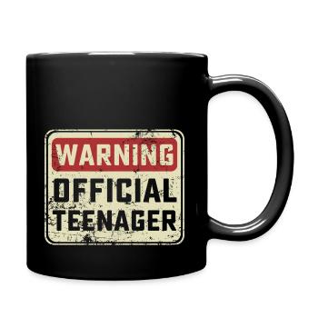 Attention Official Teenager 13 years old warning - Full Colour Mug - black - Right