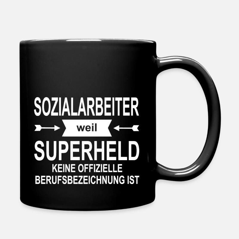 Sozialarbeiter Superheld - Tasse einfarbig - Schwarz