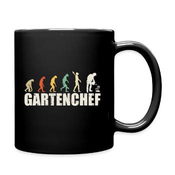 Gartenchef Evolution Gärtner - Tasse einfarbig - Schwarz - Rechts