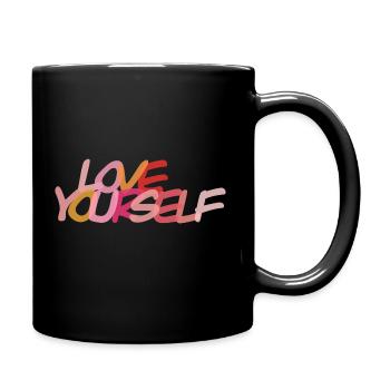 Love yourself - Tasse einfarbig - Schwarz - Rechts