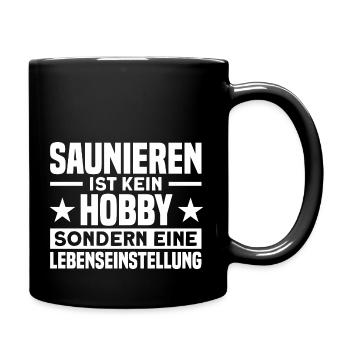 Saunagänger Sauna Aufguss Sauna Geschenk - Tasse einfarbig - Schwarz - Rechts