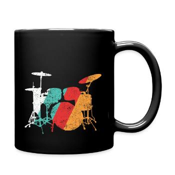 Drums Retro Gift - Full Colour Mug - black - Right