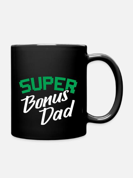 Super bonus dad Personalized humor gift - Full Colour Mug - black