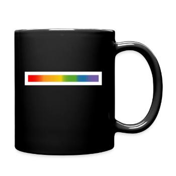 LGBT lgbtqi queer Regenbogen Balken - Tasse einfarbig - Schwarz - Rechts