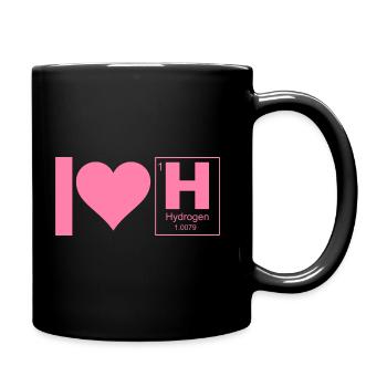Ich liebe Wasserstoff Brennstoff Hydrogen Sprüche - Tasse einfarbig - Schwarz - Rechts