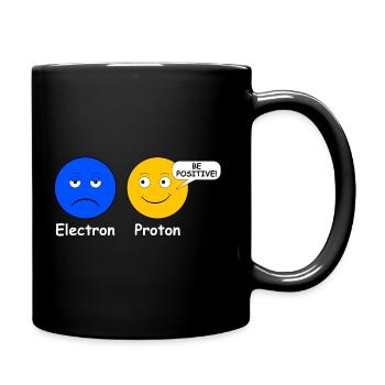 Proton Electron Être Positif - Mug uni - noir - Droite