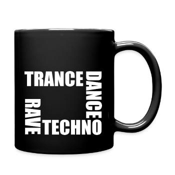 rave techno dance trance - Mug uni - noir - Droite