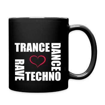 techno dance trance rave - Mug uni - noir - Droite