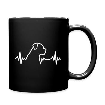 Rottweiler - Herzschlag - Hund - Tasse einfarbig - Schwarz - Rechts