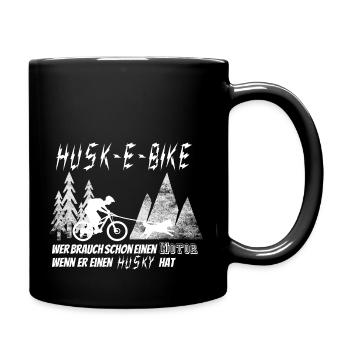 husk-e-bike - Tasse einfarbig - Schwarz - Rechts