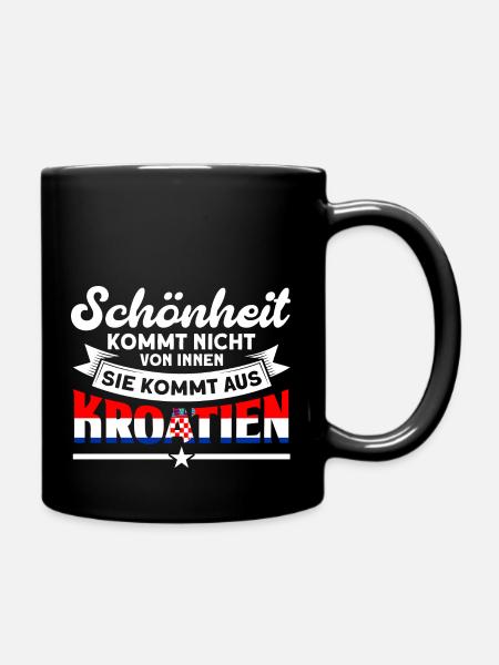 Kroatien Hrvatska Kroate Geschenk - Tasse einfarbig - Schwarz