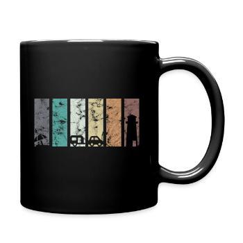 Camp Caravan Camper Lighthouse - Full Colour Mug - black - Right