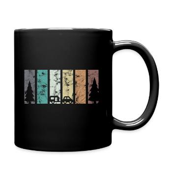 Camp Caravan Camper Fir, Camping, Camper - Full Colour Mug - black - Right