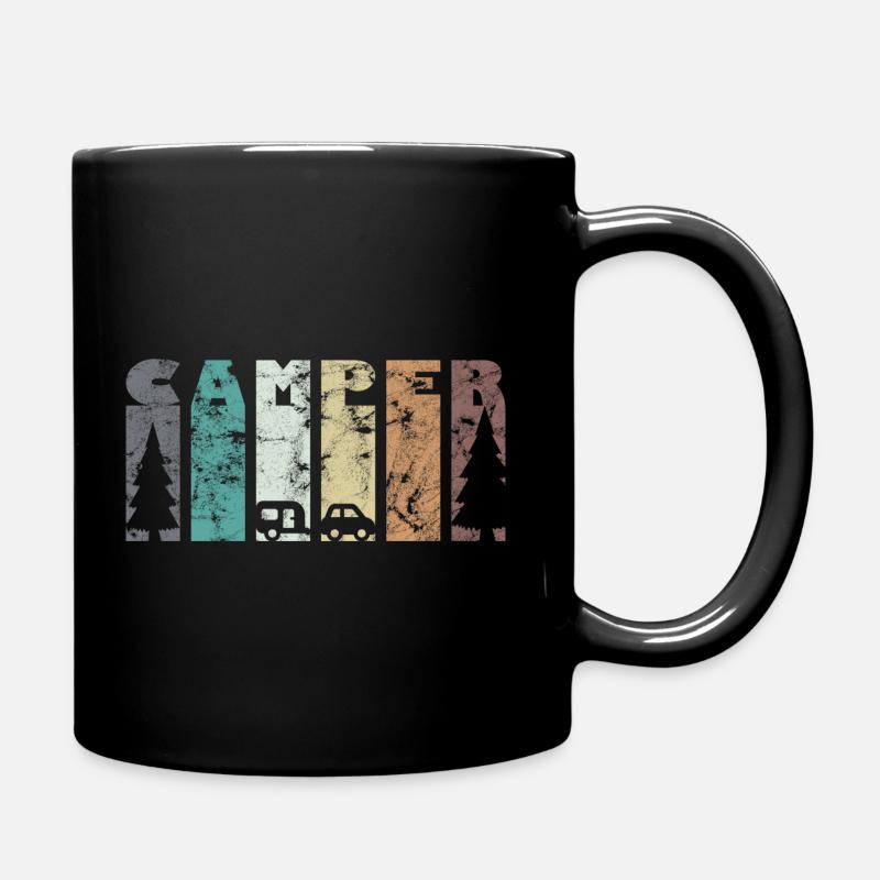 Camping Caravane Camper Fir - Mug uni - noir