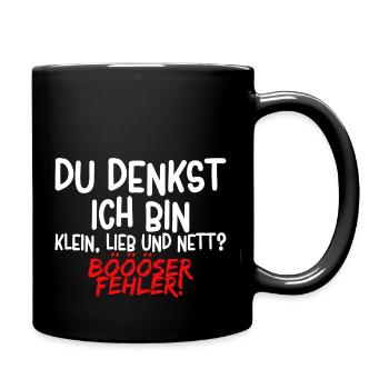 Lustiger Spruch - Tasse einfarbig - Schwarz - Rechts
