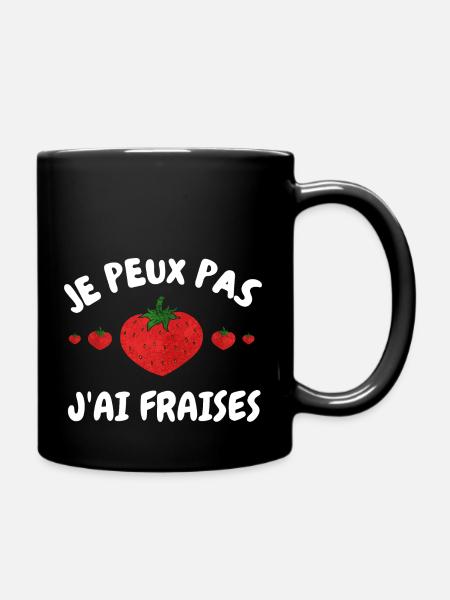 je peux pas j ai fraises - Mug uni - noir