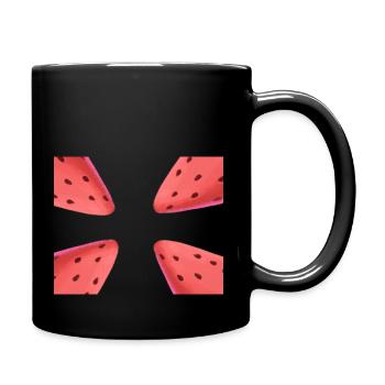 Melonenstückchen - Tasse einfarbig - Schwarz - Rechts