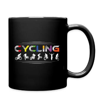 Cycling, road bike, cycling, colourful - Full Colour Mug - black - Right