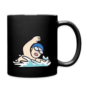 Swimmer - Full Colour Mug - black - Right