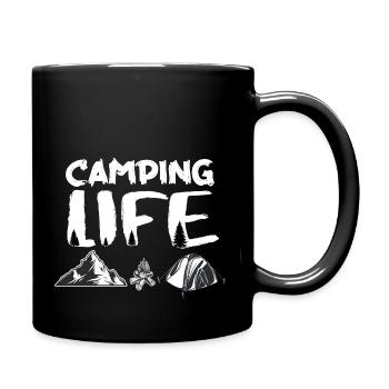 Camping Leben Camping Liebe - Tasse einfarbig - Schwarz - Rechts