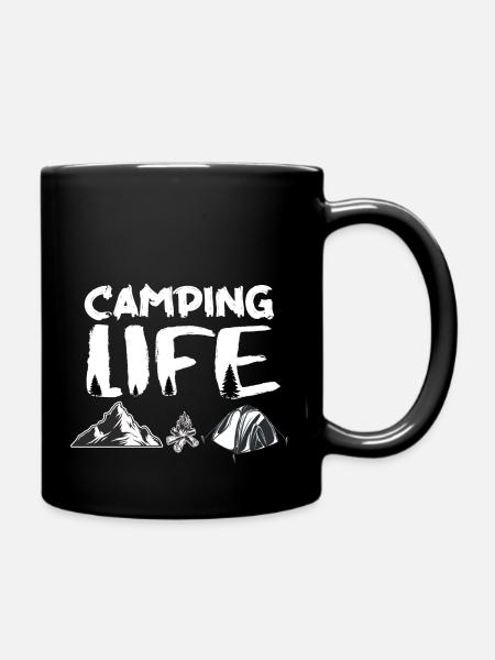 Camping Life Camping Love - Full Colour Mug - black