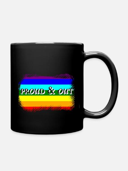 proud and out - Full Colour Mug - black