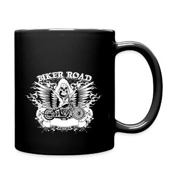 Crâne de motard - Mug uni - noir - Droite