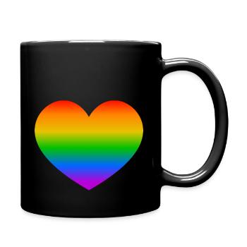 Heart Rainbow LGBT - Full Colour Mug - black - Right