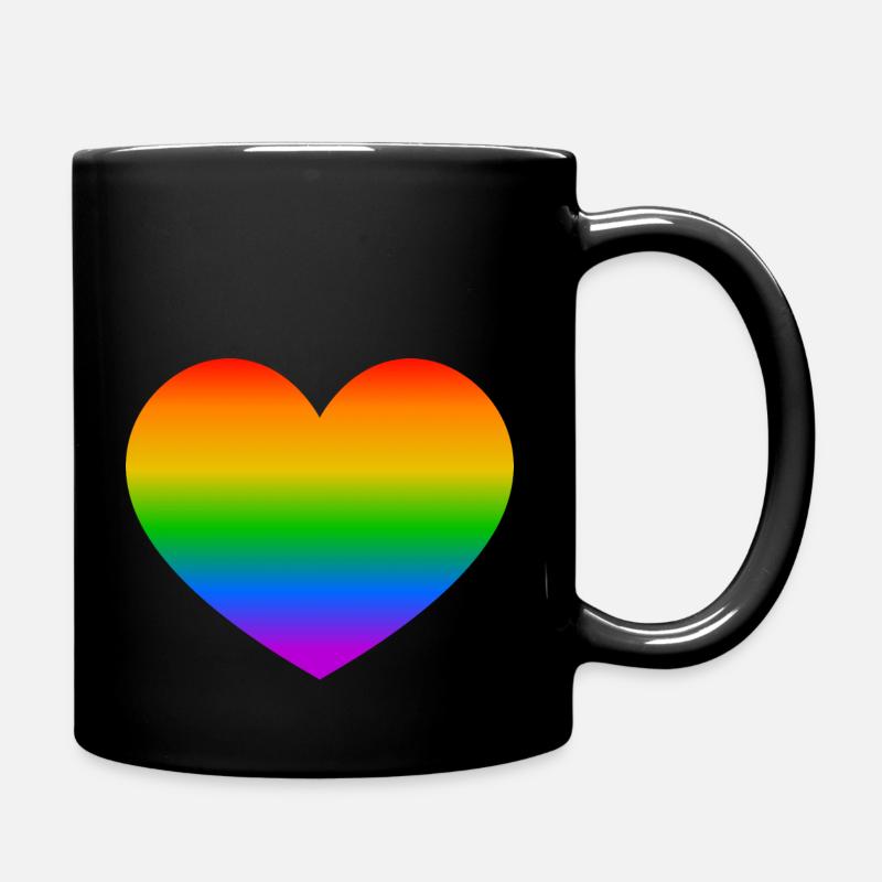 Heart Rainbow LGBT - Full Colour Mug - black