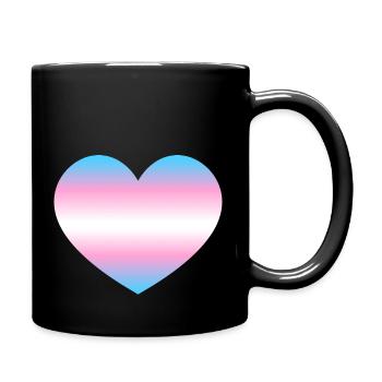 Herz LGBT queer transgender - Tasse einfarbig - Schwarz - Rechts