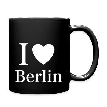 I love Berlin - Tasse einfarbig - Schwarz - Rechts