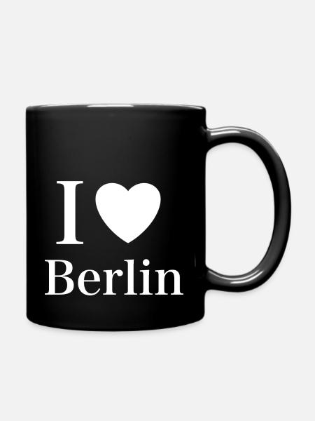 I love Berlin - Tasse einfarbig - Schwarz