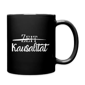 Zeit - Tasse einfarbig - Schwarz - Rechts