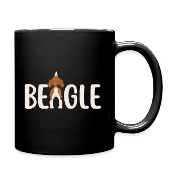 Beagle dog sweet Beagle kawaii - Full Colour Mug - black - Right