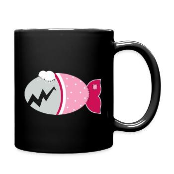 Cuddly fish zombie fish girls for girls - Full Colour Mug - black - Right