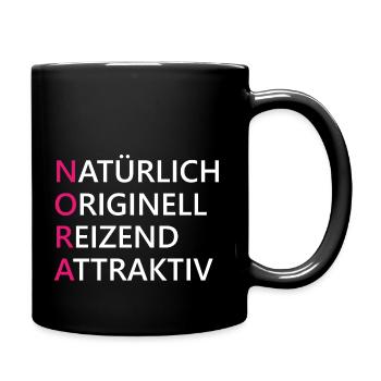 Nora Name Geschenk - Tasse einfarbig - Schwarz - Rechts