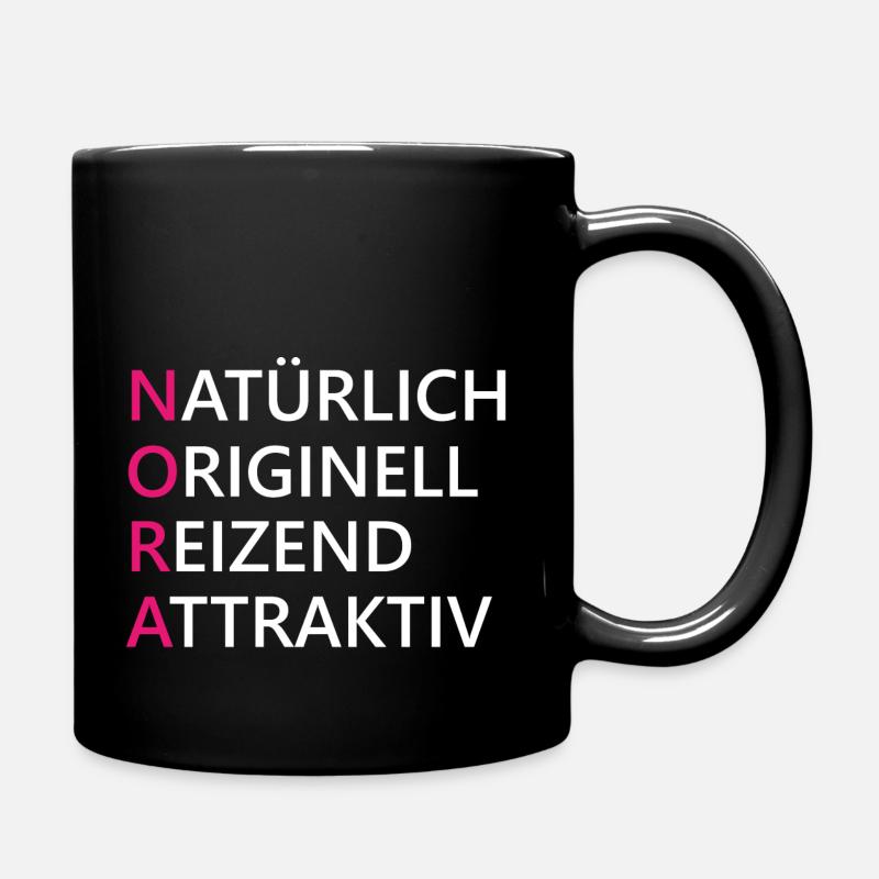 Nora Name Geschenk - Tasse einfarbig - Schwarz