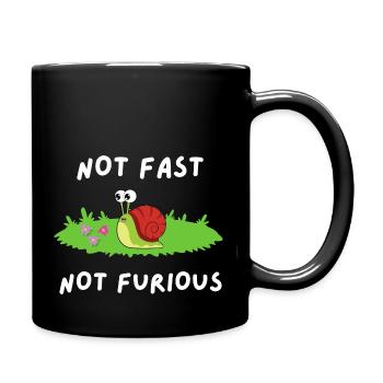 Pas rapide pas en colère - Mug uni - noir - Droite