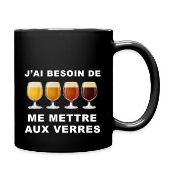 Apéro Humour Bière Jeu De Mot Se Mettre Aux Verres - Mug uni - noir - Droite