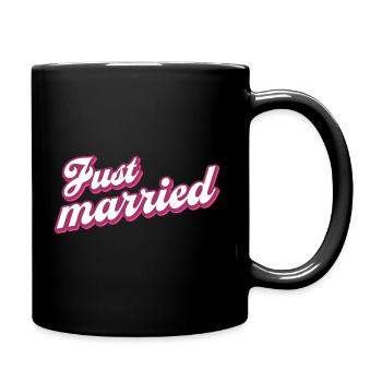 Just married married couple - Full Colour Mug - black - Right