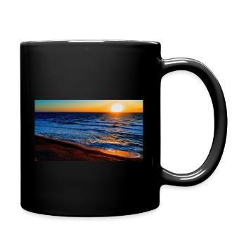 Wellen der Zeit - Tasse einfarbig - Schwarz - Rechts