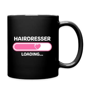 Friseurin Loading Ladebalken - Tasse einfarbig - Schwarz - Rechts