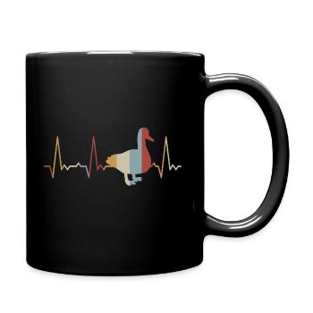 Canard battant de cœur - Mug uni - noir - Droite